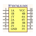 آی سی گیت XOR شماره SN74LS136N