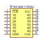 آی سی فلیپ فلاپ D شماره 74HC174