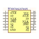 آی سی فلیپ فلاپ D شماره SN74ALS74AN