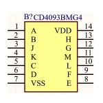 آی سی گیت NAND دو ورودی HEF4093BT