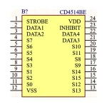 آی سی دیکودر 4 به 16 لچ دار CD4514BE