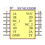 آی سی گیت NAND دوتایی چهار ورودی SMD DUAL 74LS20