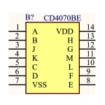 آی سی گیت XOR منطقی CD4070BE