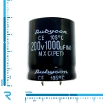خازن الکترولیت 1000 میکرو فاراد 200 ولت RUBYCON اصل ژاپن